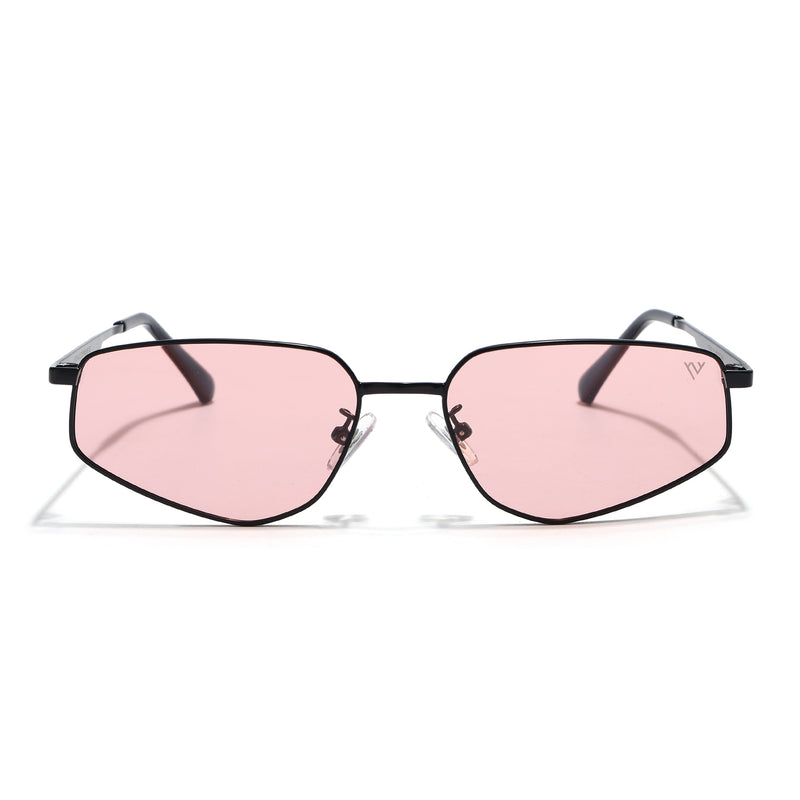 Claw | Smoke Rose  Rectangle Polarized Sunglasses | Black Frame - PMG7645)