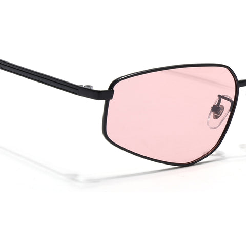 Claw | Smoke Rose  Rectangle Polarized Sunglasses | Black Frame - PMG7645)