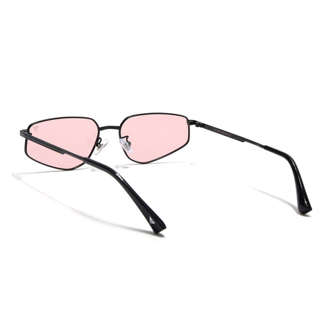 Claw | Smoke Rose  Rectangle Polarized Sunglasses | Black Frame - PMG7645)