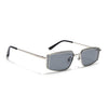 Predator | Metal Grey Rectangle Polarized Sunglasses | Silver Frame - PMG7637