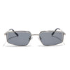 Predator | Metal Grey Rectangle Polarized Sunglasses | Silver Frame - PMG7637
