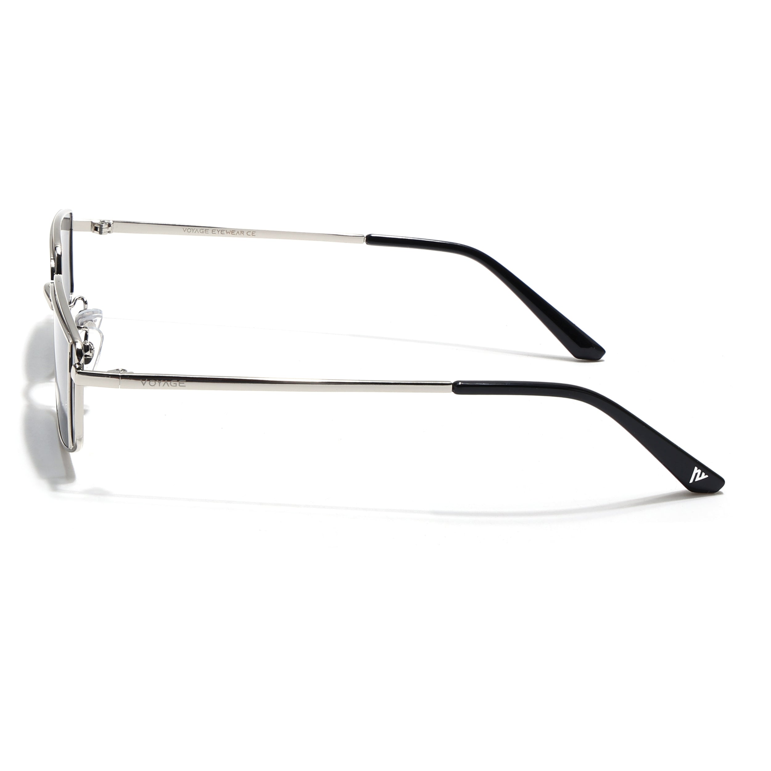 Predator | Metal Grey Rectangle Polarized Sunglasses | Silver Frame - PMG7637