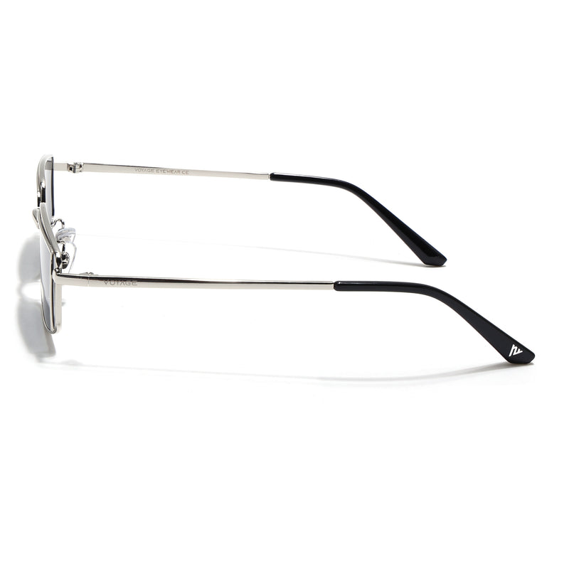 Predator | Metal Grey Rectangle Polarized Sunglasses | Silver Frame - PMG7637