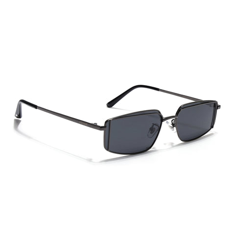 Predator | Black Rectangle Polarized Sunglasses | Gunmetal Grey Frame - PMG7638