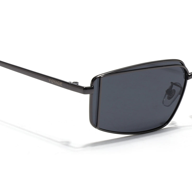 Predator | Black Rectangle Polarized Sunglasses | Gunmetal Grey Frame - PMG7638