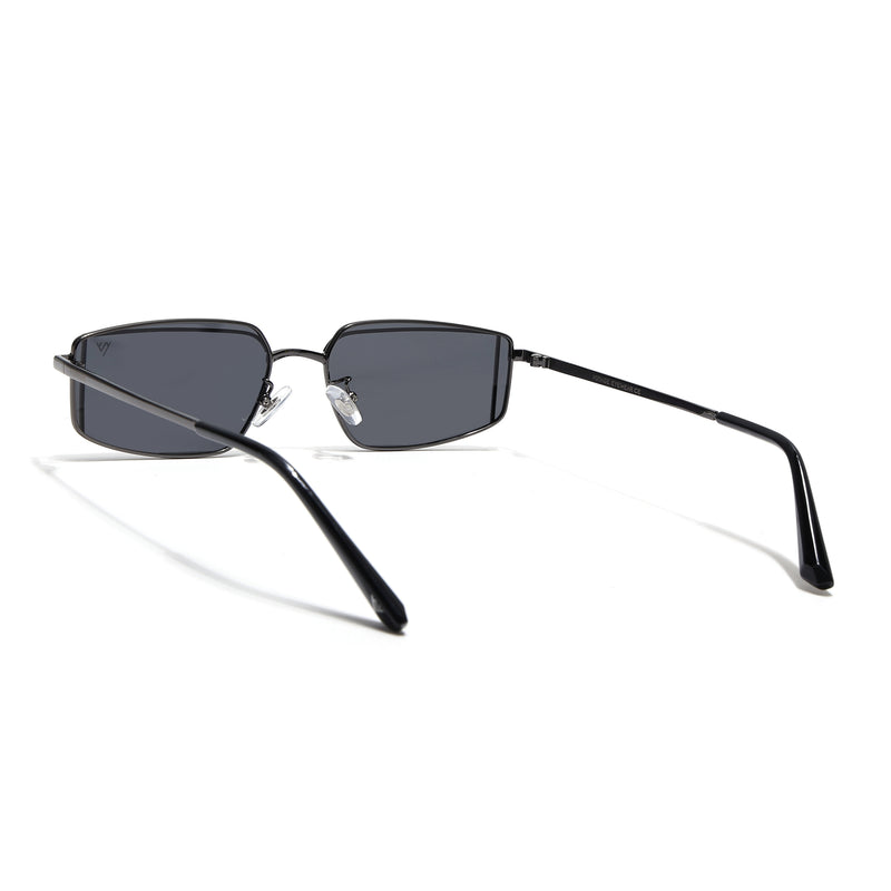 Predator | Black Rectangle Polarized Sunglasses | Gunmetal Grey Frame - PMG7638