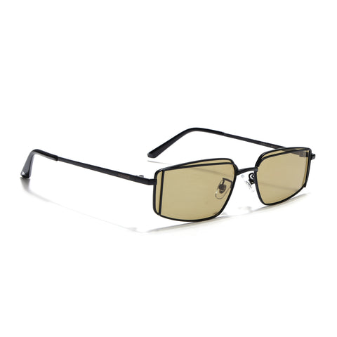 Predator | Olive Green Rectangle Polarized Sunglasses | Black Frame - PMG7639