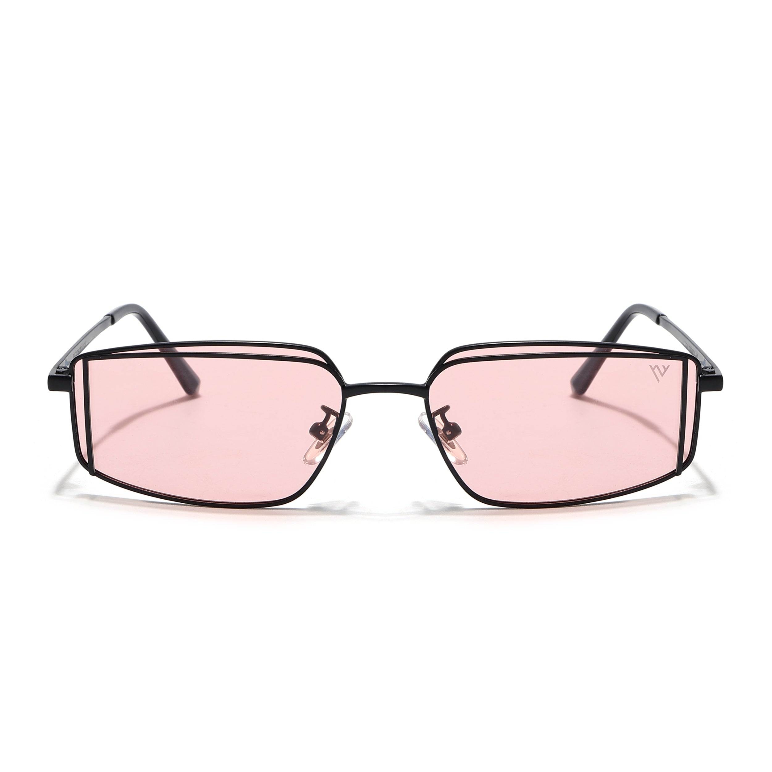 Predator | Smoke Rose Rectangle Polarized Sunglasses | Black Frame - PMG7640