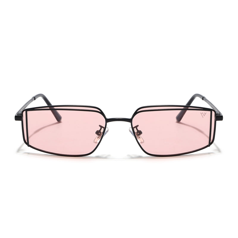 Predator | Smoke Rose Rectangle Polarized Sunglasses | Black Frame - PMG7640