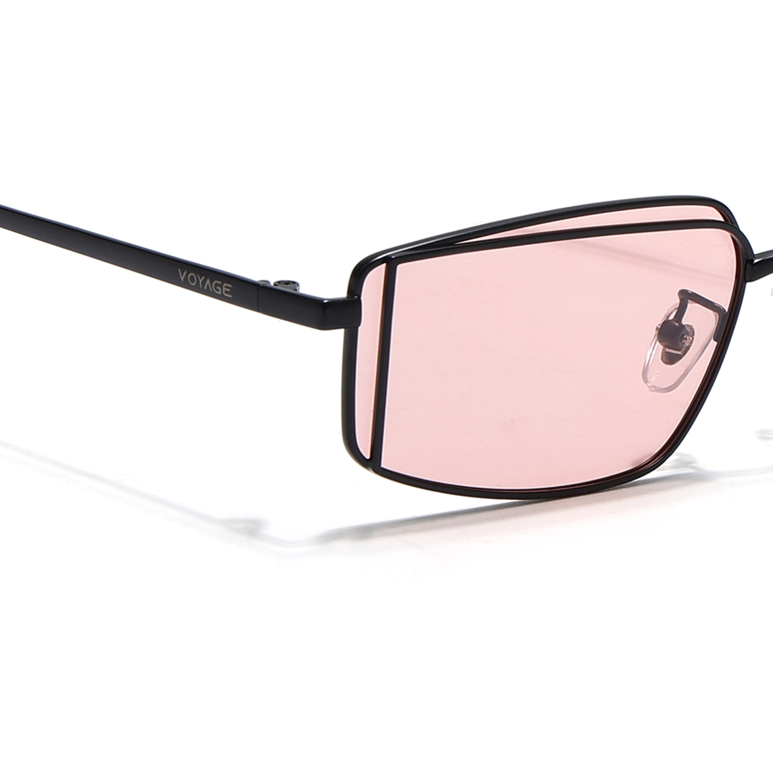 Predator | Smoke Rose Rectangle Polarized Sunglasses | Black Frame - PMG7640