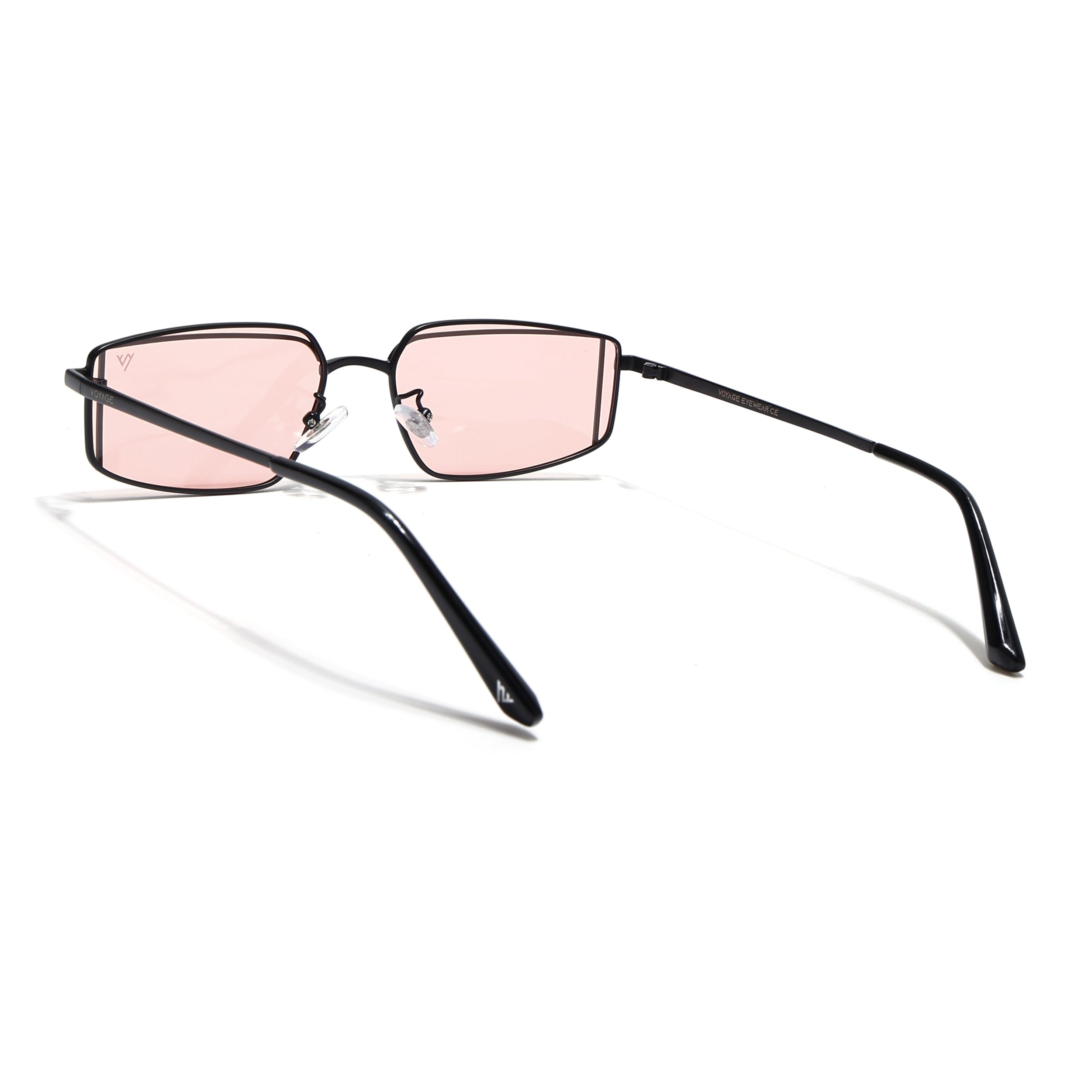 Predator | Smoke Rose Rectangle Polarized Sunglasses | Black Frame - PMG7640