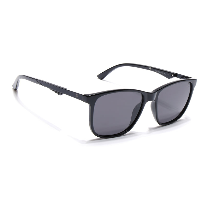 Uptown | Wayfarer Polarized Sunglasses (Black Lens | Shine Black Frame - PMG5036)