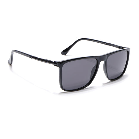 Wayfarer Polarized Sunglasses (Black Lens | Shine Black Frame - PMG5044)