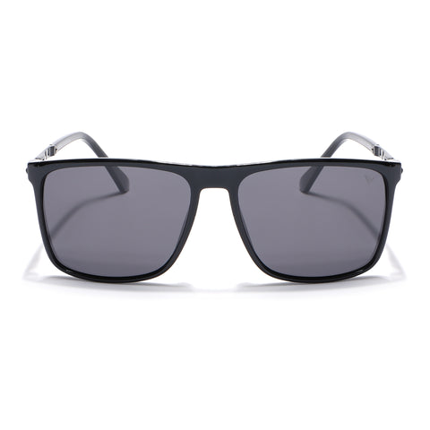 Wayfarer Polarized Sunglasses (Black Lens | Shine Black Frame - PMG5044)
