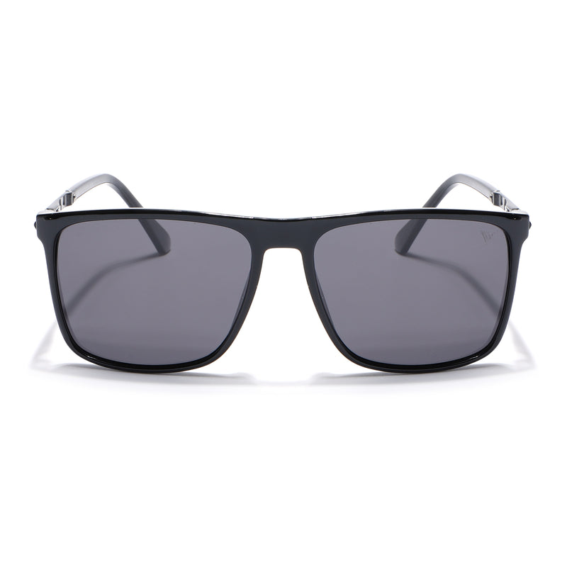 Wayfarer Polarized Sunglasses (Black Lens | Shine Black Frame - PMG5044)