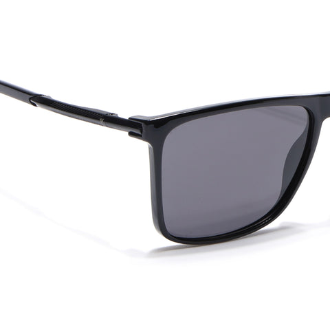 Wayfarer Polarized Sunglasses (Black Lens | Shine Black Frame - PMG5044)