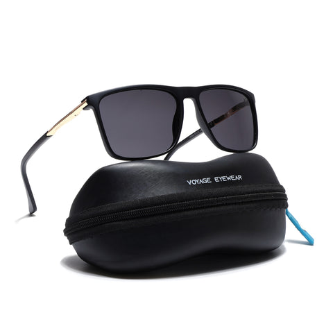 Wayfarer Polarized Sunglasses (Black Lens | Matt Black Frame - PMG5046)