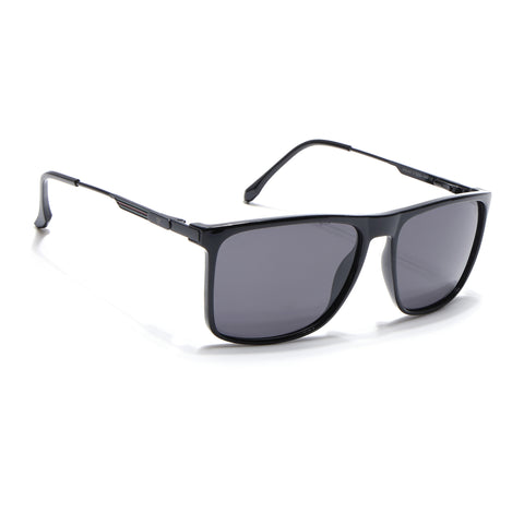 Wayfarer Polarized Sunglasses (Black Lens | Shine Black Frame - PMG5048)