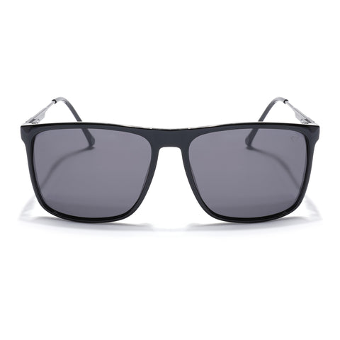 Wayfarer Polarized Sunglasses (Black Lens | Shine Black Frame - PMG5048)