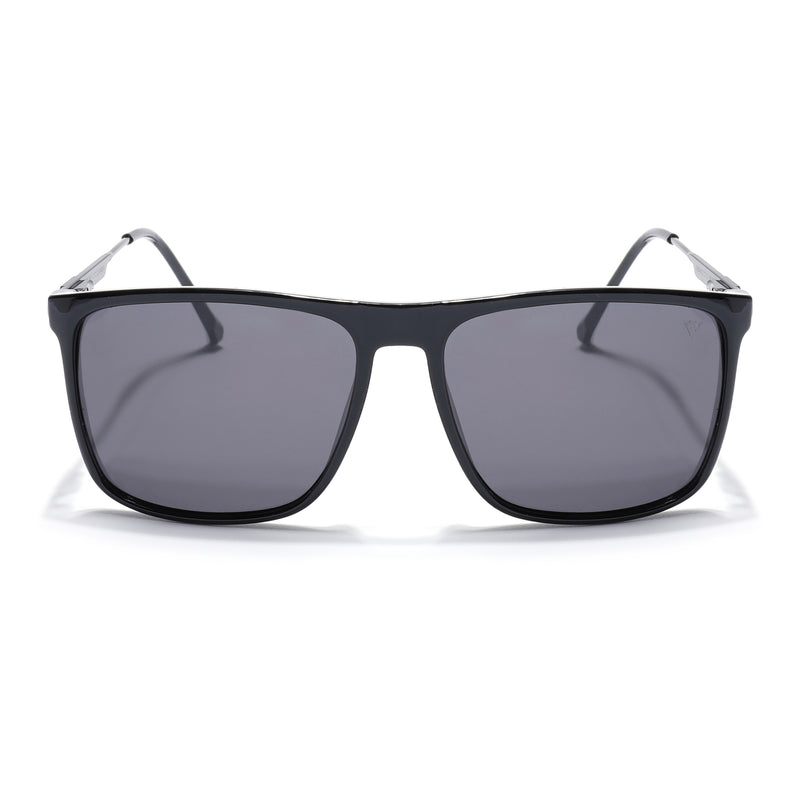 Wayfarer Polarized Sunglasses (Black Lens | Shine Black Frame - PMG5048)