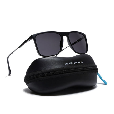 Wayfarer Polarized Sunglasses (Black Lens | Matt Black Frame - PMG5049)