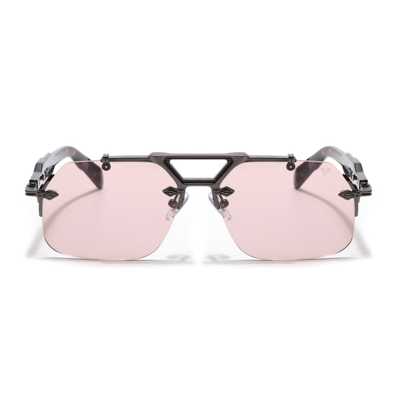 Hawk III | Smoke Rose Wayfarer Sunglasses | Gun Metal Frame - MG9135
