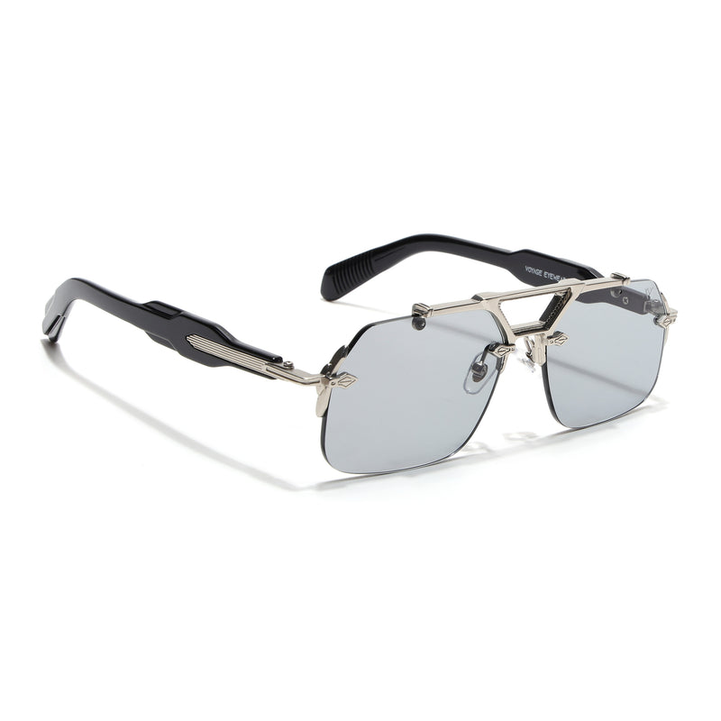 Hawk III | Black Wayfarer Sunglasses | Silver Frame - MG9136