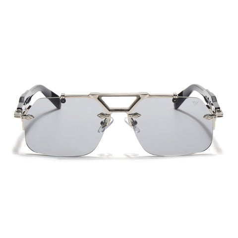 Hawk III | Black Wayfarer Sunglasses | Silver Frame & Nylon Lenses - MG9136