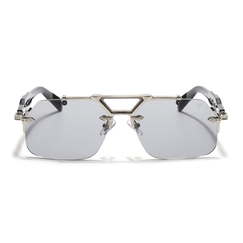 Hawk III | Black Wayfarer Sunglasses | Silver Frame - MG9136