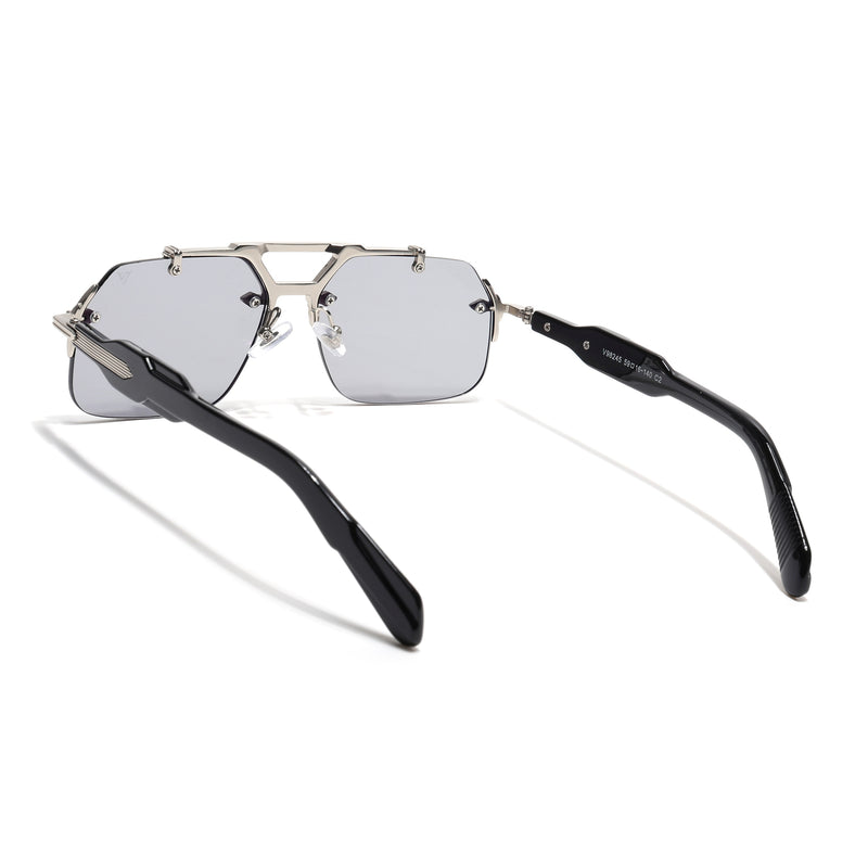 Hawk III | Black Wayfarer Sunglasses | Silver Frame - MG9136