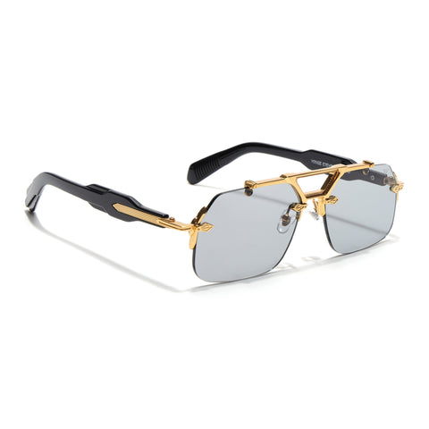Hawk III | Black Wayfarer Sunglasses | Golden Frame & Nylon Lenses - MG9137