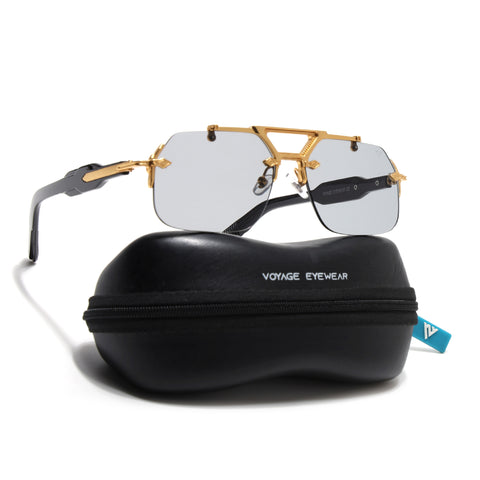 Hawk III | Black Wayfarer Sunglasses | Golden Frame & Nylon Lenses - MG9137