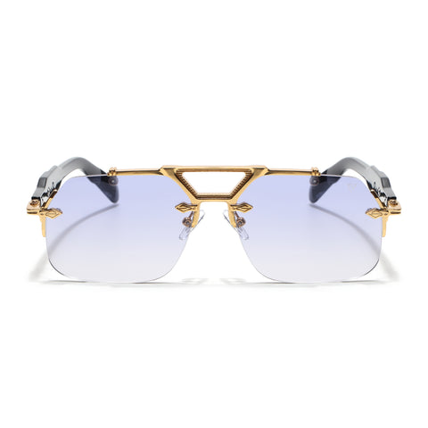 Hawk III | Light Blue Wayfarer Sunglasses | Golden Frame & Nylon Lenses - MG9138