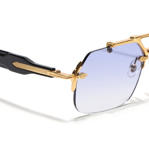 Hawk III | Light Blue Wayfarer Sunglasses | Golden Frame & Nylon Lenses - MG9138