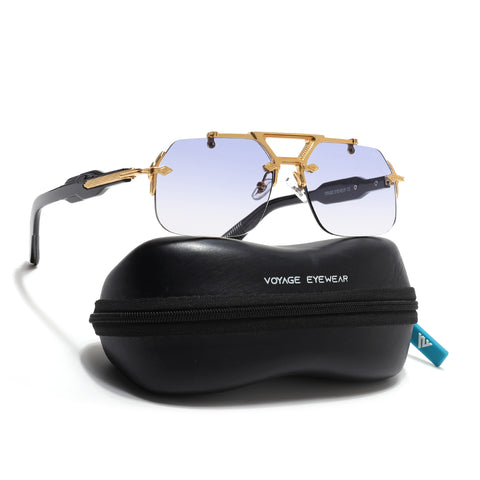 Hawk III | Light Blue Wayfarer Sunglasses | Golden Frame & Nylon Lenses - MG9138
