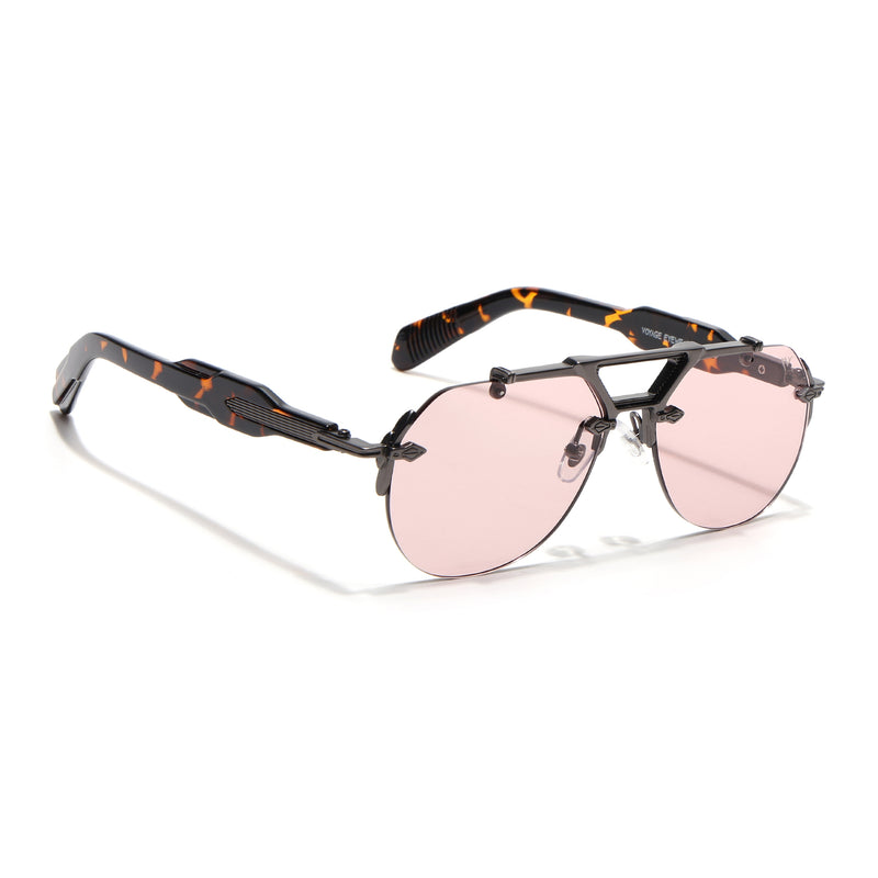 Hawk II | Smoke Rose Aviator Sunglasses | Gun Metal Frame - MG9141