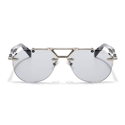 Hawk II | Black Aviator Sunglasses | Silver Frame & Nylon Lenses - MG9142