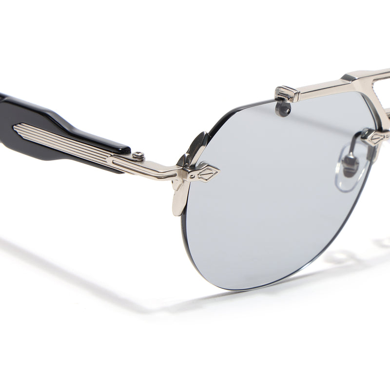 Hawk II | Black Aviator Sunglasses | Silver Frame - MG9142