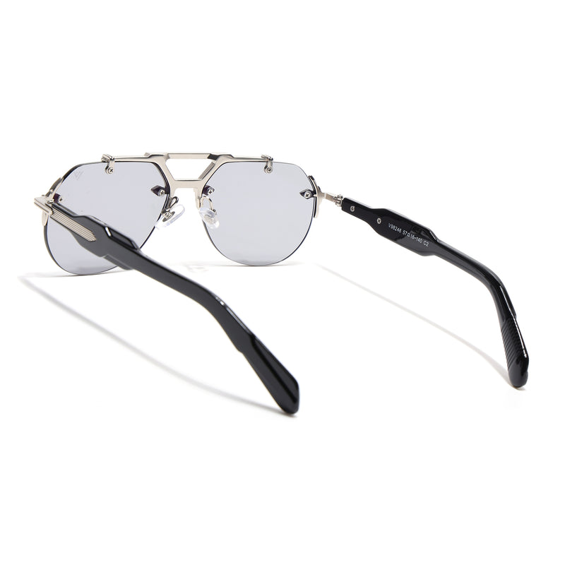Hawk II | Black Aviator Sunglasses | Silver Frame - MG9142