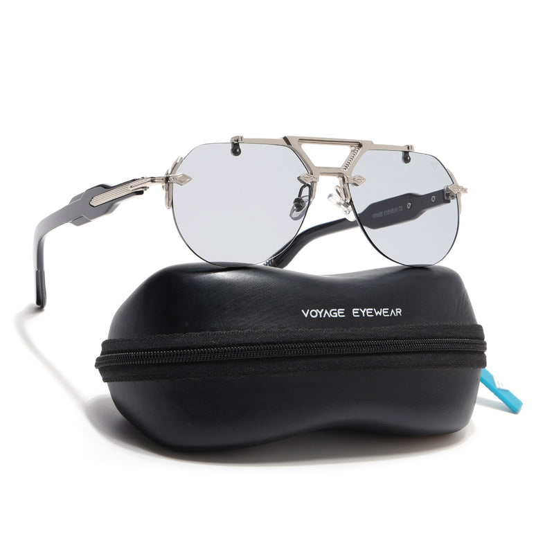Hawk II | Black Aviator Sunglasses | Silver Frame - MG9142