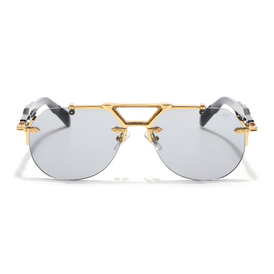 Hawk II | Black Aviator Sunglasses | Golden Frame & Nylon Lenses - MG9143