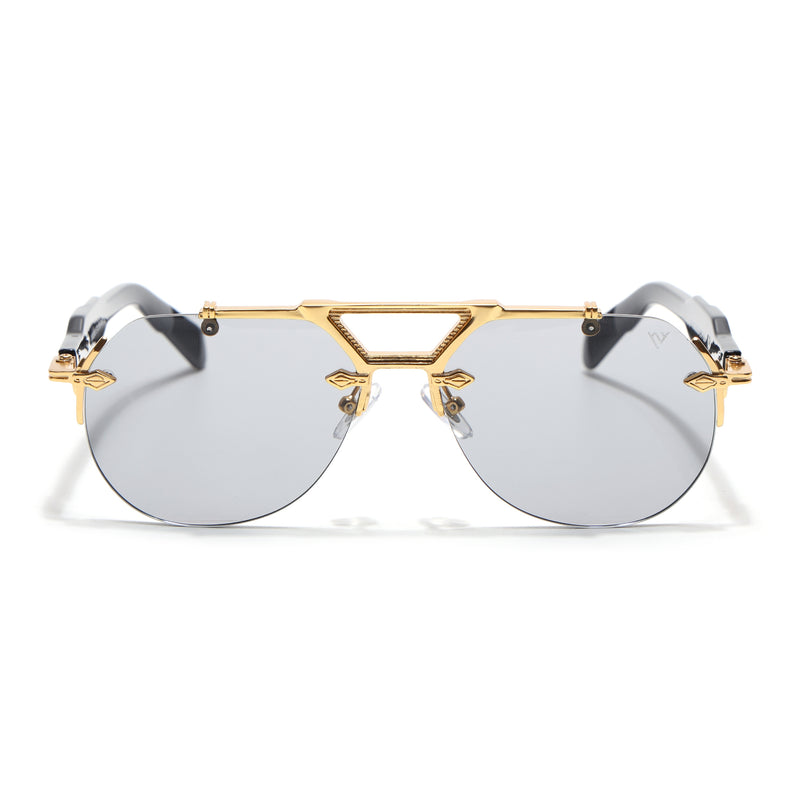 Hawk II | Black Aviator Sunglasses | Golden Frame - MG9143