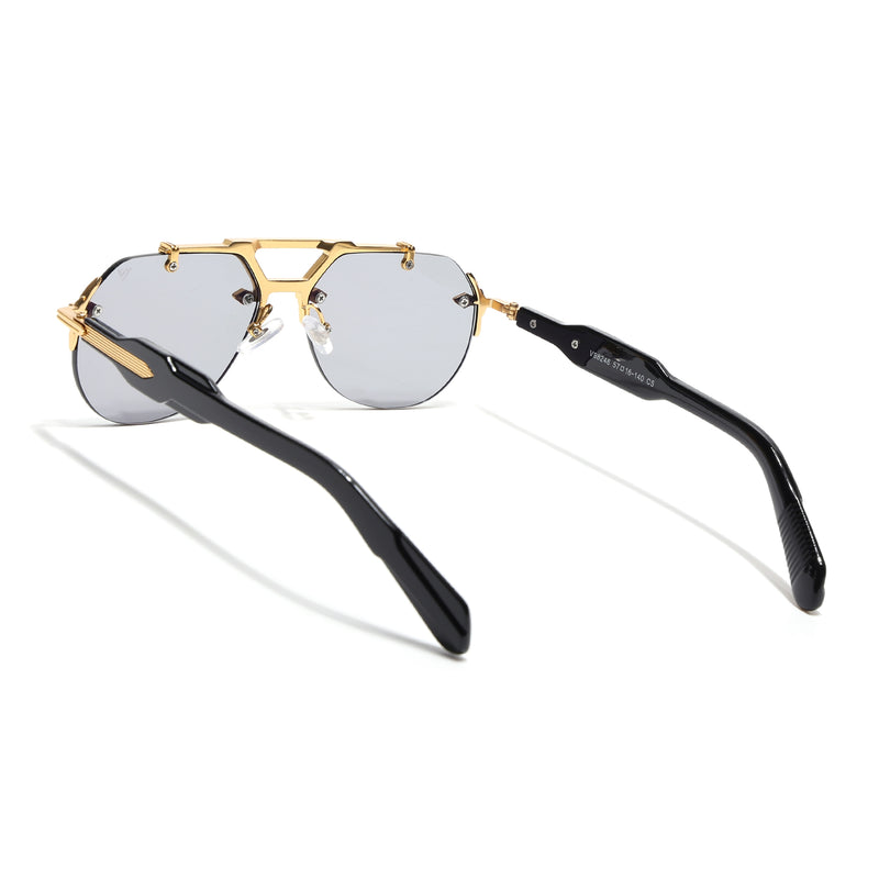 Hawk II | Black Aviator Sunglasses | Golden Frame - MG9143