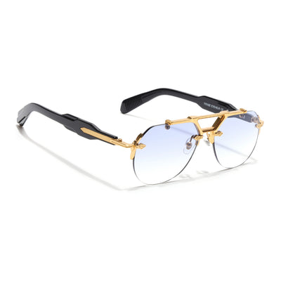 Hawk II | Light Blue Aviator Sunglasses | Golden Frame & Nylon Lenses - MG9144
