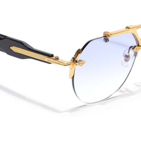 Hawk II | Light Blue Aviator Sunglasses | Golden Frame & Nylon Lenses - MG9144