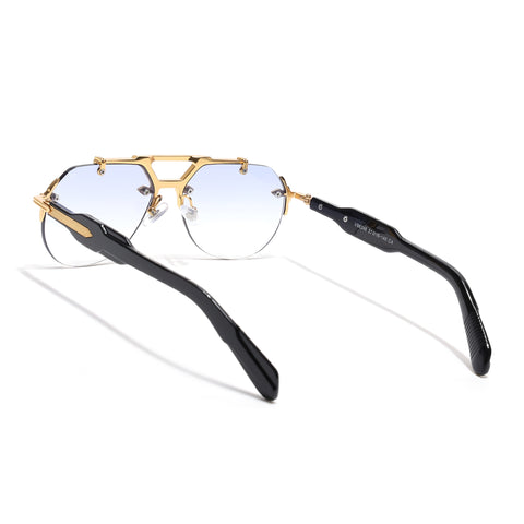 Hawk II | Light Blue Aviator Sunglasses | Golden Frame & Nylon Lenses - MG9144