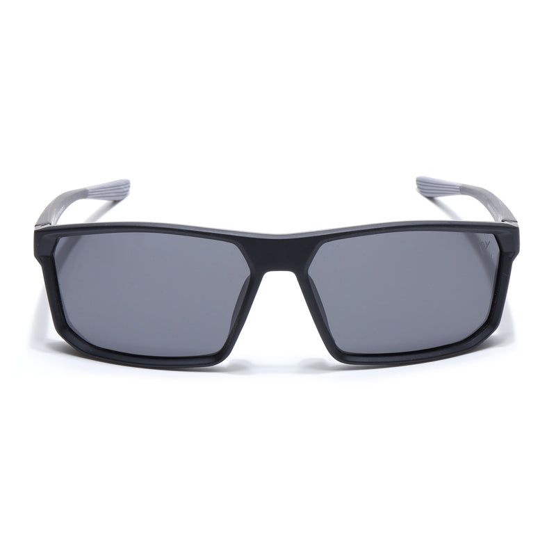 Rectangle Polarized Sunglasses | Black Lens | Black Frame - PMG6797