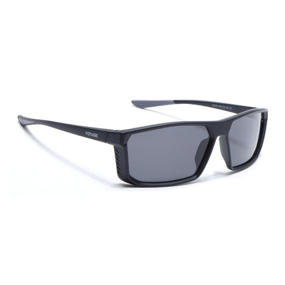 Rectangle Polarized Sunglasses | Black Lens | Black Frame - PMG6797