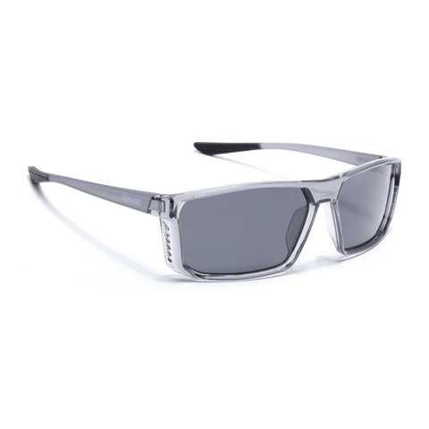 Rectangle Polarized Sunglasses | Black Lens | Grey Frame - PMG6799
