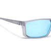 Rectangle Polarized Sunglasses | Blue Lens | Matt Grey Frame - PMG6800